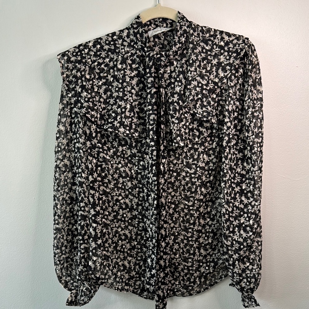 bishop + young Selena Poet Blouse In Burnout Print - Picture 3 of 8